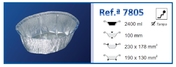 EMB. ALUMINIO C/T OVAL 22 +-2400ML 100UN