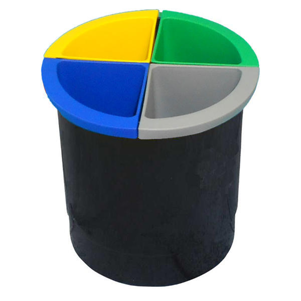 WASTE PAPER BIN BLACK LT 13 WITH 4 CONTAINERS