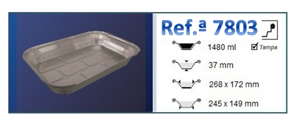 EMB. ALUMINIO C/T RETANG. 15F +-1480ML 100UN