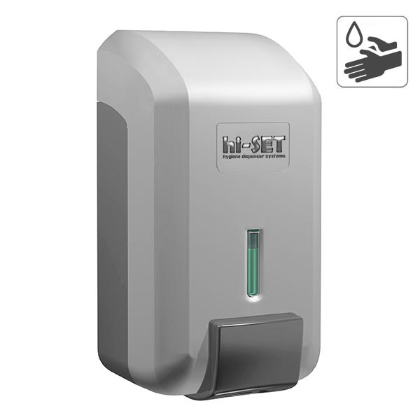 DISPENSADOR DE SABONETE LÍQUIDO ABS PRATA 0.8L HI-SET LUXE