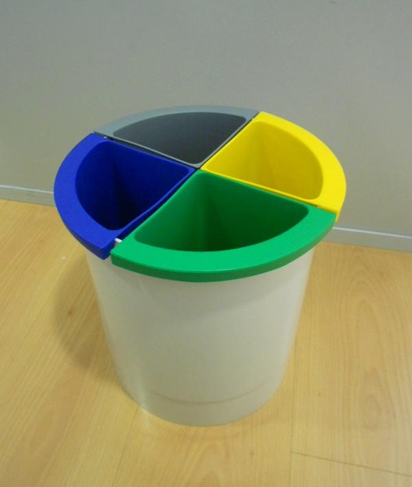 WASTE PAPER BIN WHITE LT 13 WITH 4 CONTAINERS