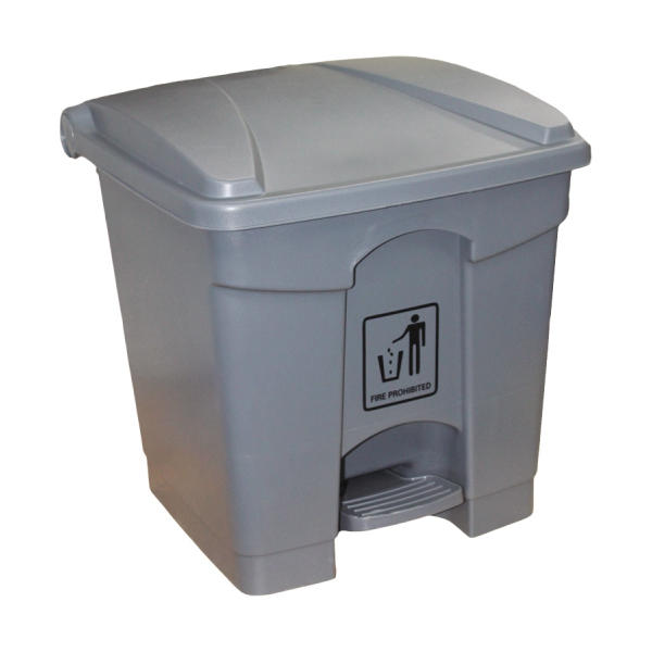 WHITE PEDAL BIN WITH LID AND WHEELS