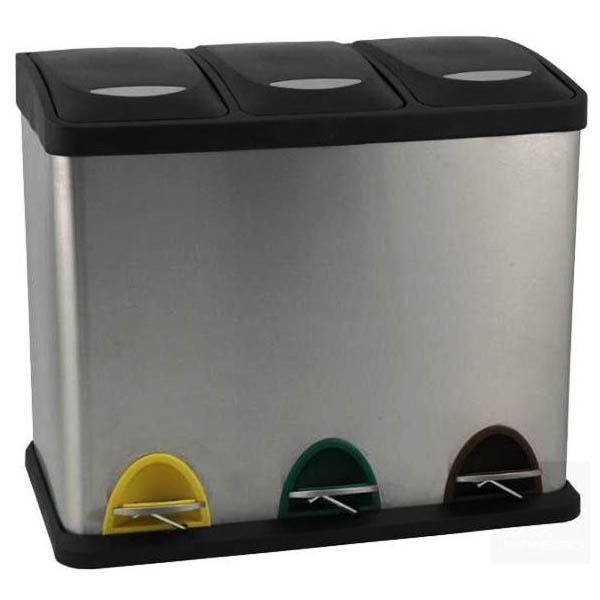 CUBO RECICLAJE INOX. VERTICAL - DOBLE - IRIS 