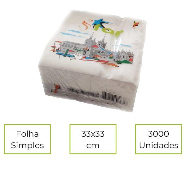 GUARDANAPO BRANCO 1F 33X33 3000UNI STAR