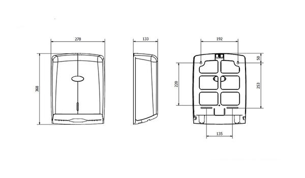 Z-FOLD TOWEL DISPENSER SMART WHITE ABS