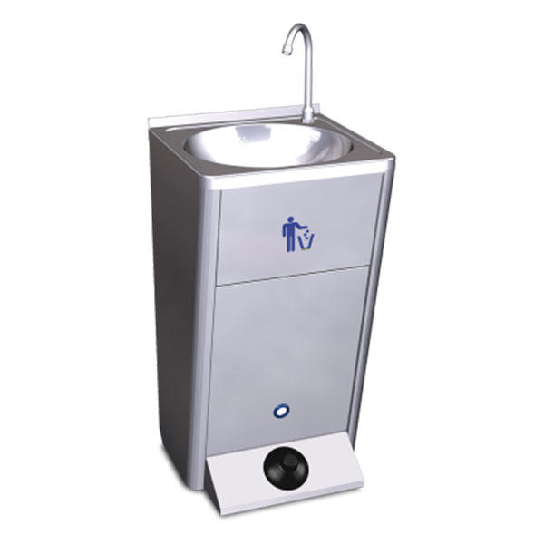 MOBILE HAND WASHBASIN WITH SELF-CONTAINED FREE STANDING