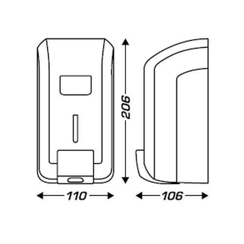 DISPENSADOR DE SABONETE LÍQUIDO ABS BRANCO 0.8L HI-SET LUXE