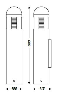 CINZEIRO DE PAREDE TUBULAR 1L