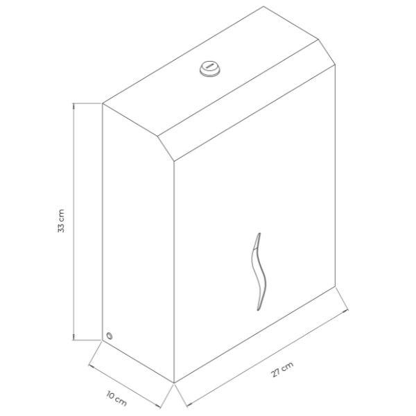 DISPENSADOR TOALHAS DE MÃOS INOX ESCOVADO HI-SET