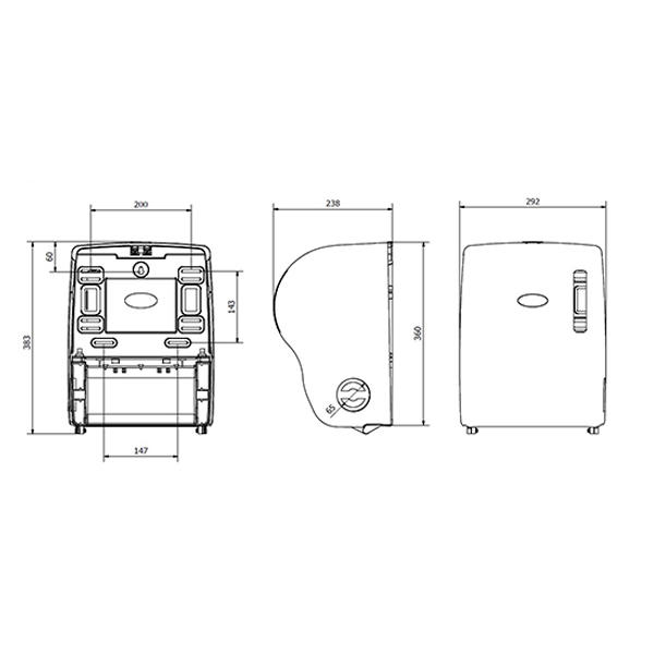DISPENSADOR AUTOCORTANTE ABS NEGRO