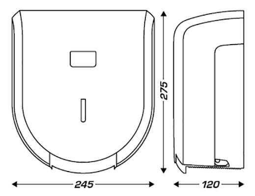 PORTA-ROLOS JUMBO ABS PRATA 200MM HI-SET LUXE